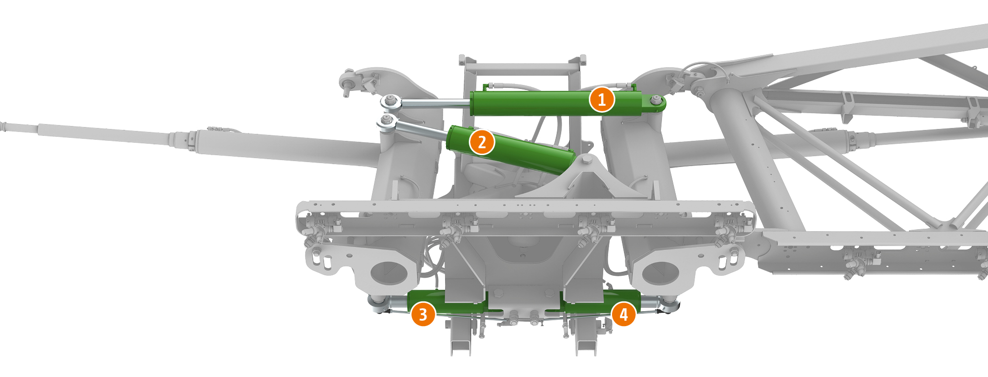 Swing compensation system – bottom view for Super-L3 booms from 39 m 